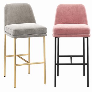 3D Westelm Jack Metal Frame Barstool model