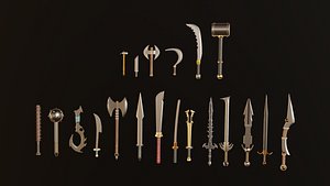 collection of swords 3D model