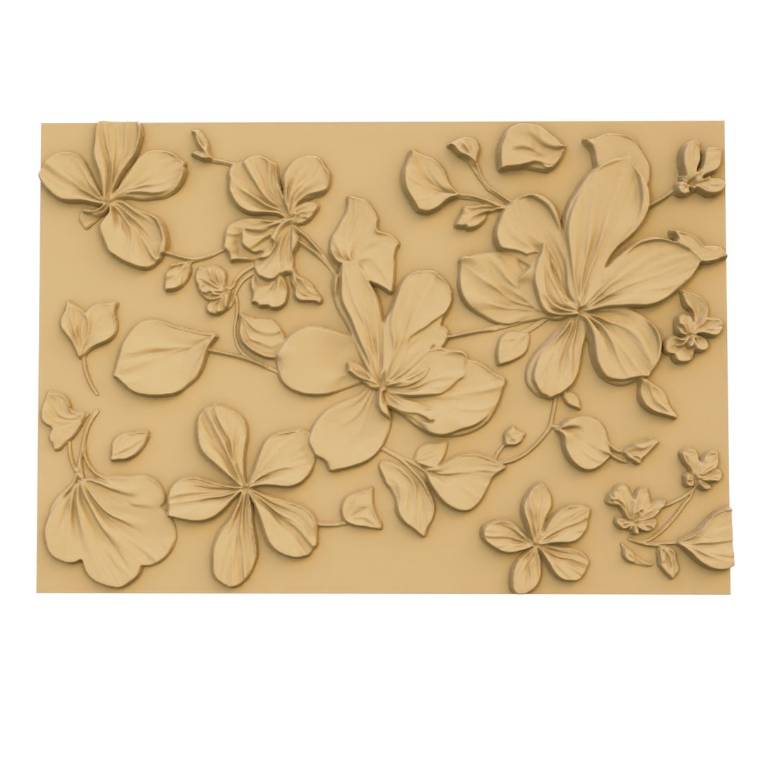 Modern Panel Wall Decor Set Wall Relief Mural CNC 120 3D Model ...