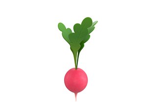 3D radish cartoon style