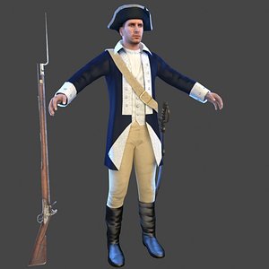 american revolution soldier 3D model