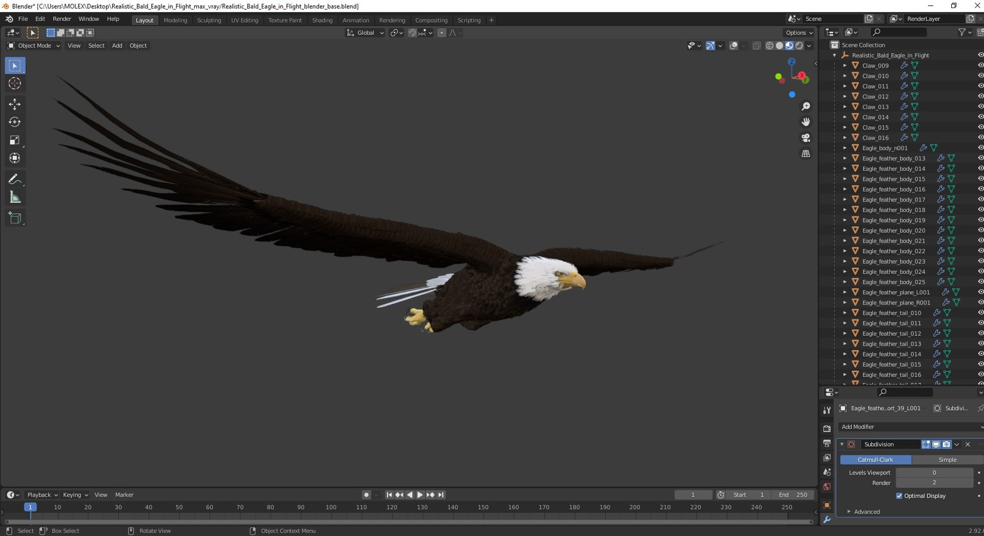 3D Realistic Bald Eagle in Flight https://p.turbosquid.com/ts-thumb/LX/feKkzw/1N/realisticbaldeagleinflightvray3dmodel032/jpg/1723638382/1920x1080/fit_q87/b2275964d37645c76f65ae57100b23c0df745bc4/realisticbaldeagleinflightvray3dmodel032.jpg