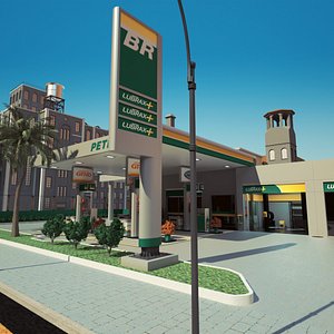 Petrobras Gas Station - Cinema 4D PBR Octane