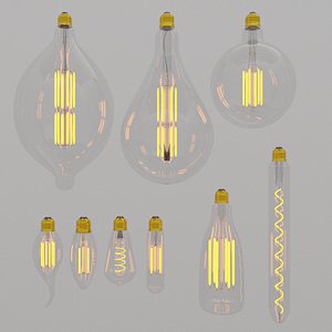 3D Edison Lamps Collection model
