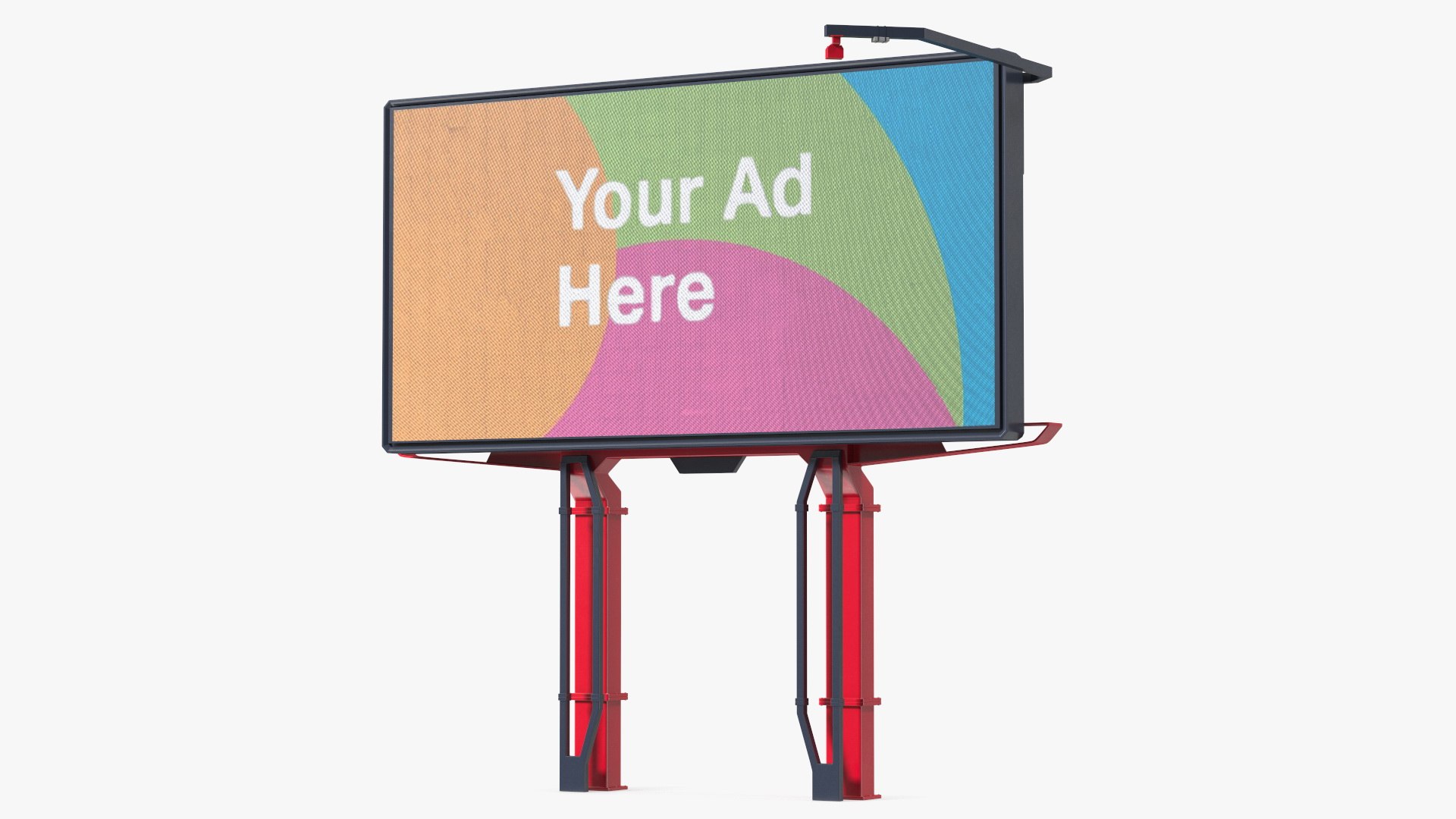 Digital Billboard 6x3 on Two Poles 3D model preview