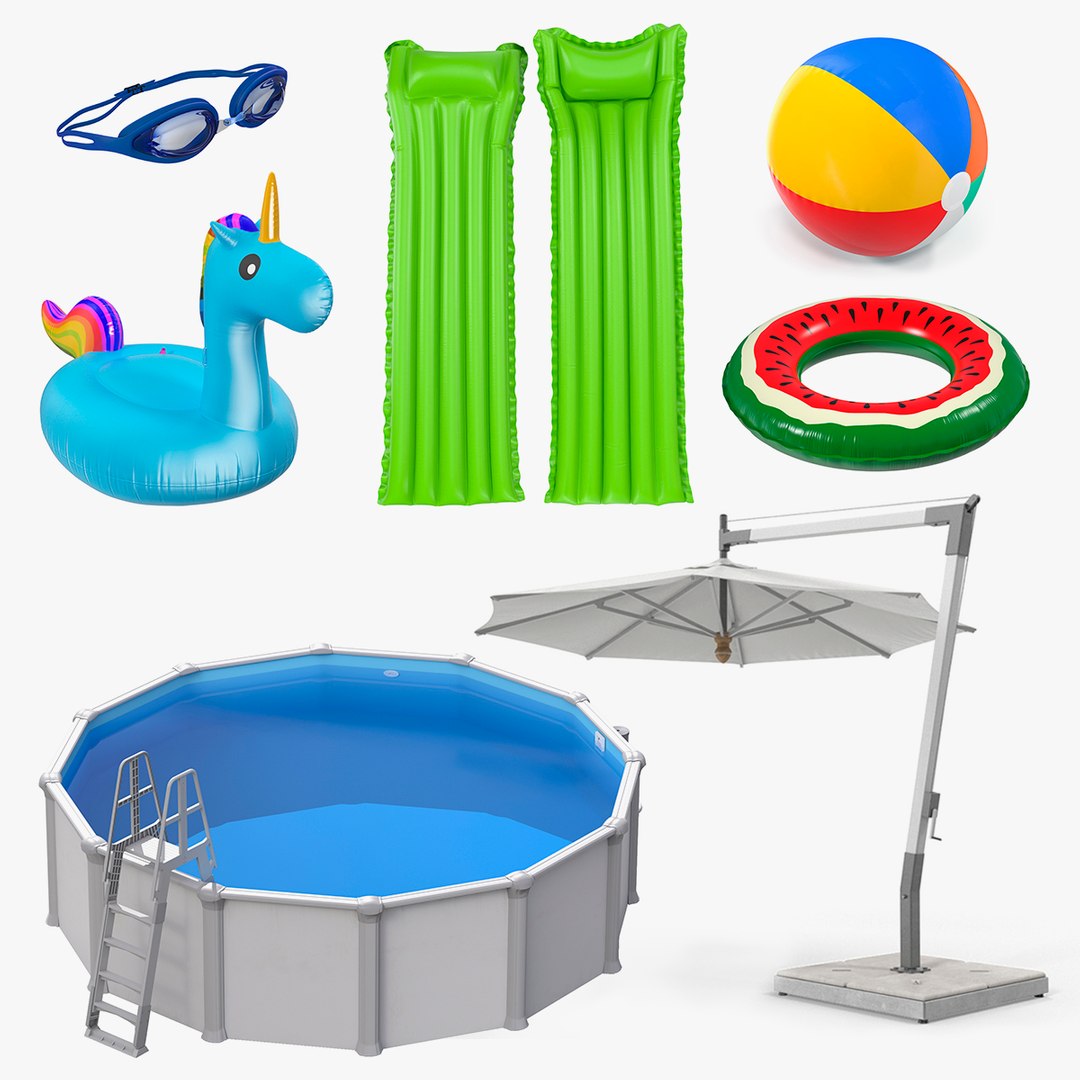 Swimming Pool and Accessories Collection 4 3D model preview
