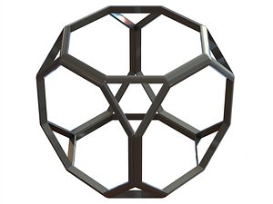 Wireframe Shape Truncated Cube