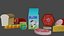 Food Pack Low Poly Game Ready Modele tekstur rozbrajają tylko 1K