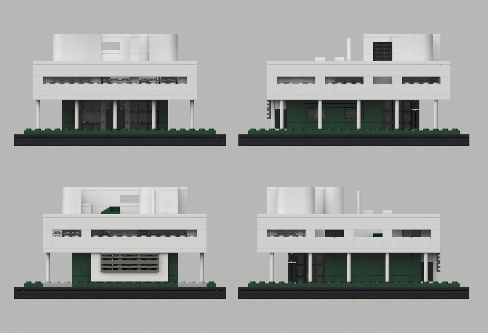 3d model villa savoye le corbusier