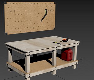 Shop Table - Peg Board