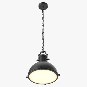 Dome Chain Hanging Lamp Matte Black