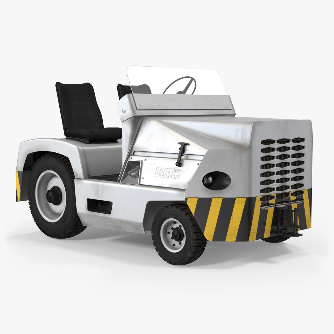 Diesel Aircraft Tow Tractor Clark CT30 3D model preview