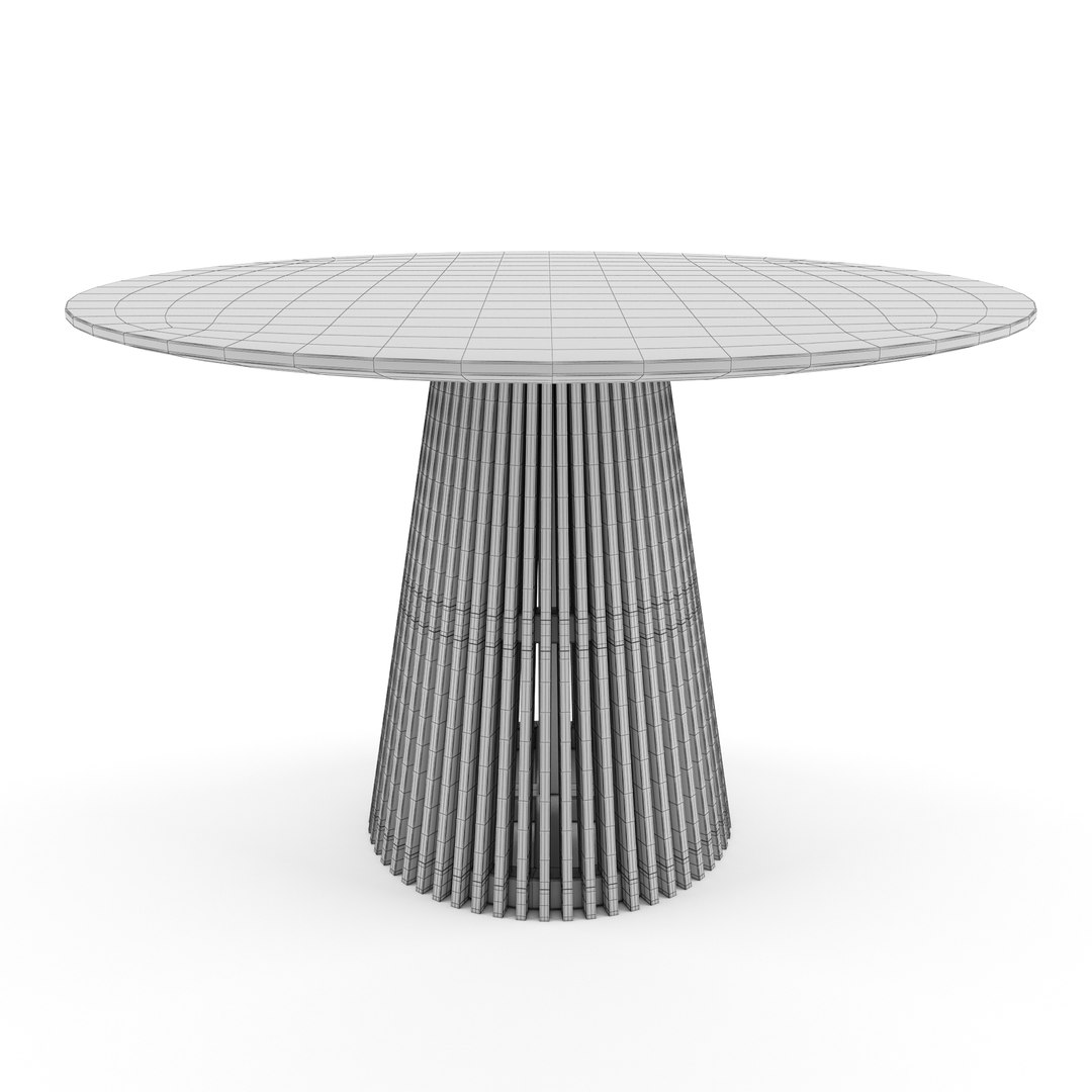 Darla Round Teak Wood Dining Table 3D Model - TurboSquid 1878830