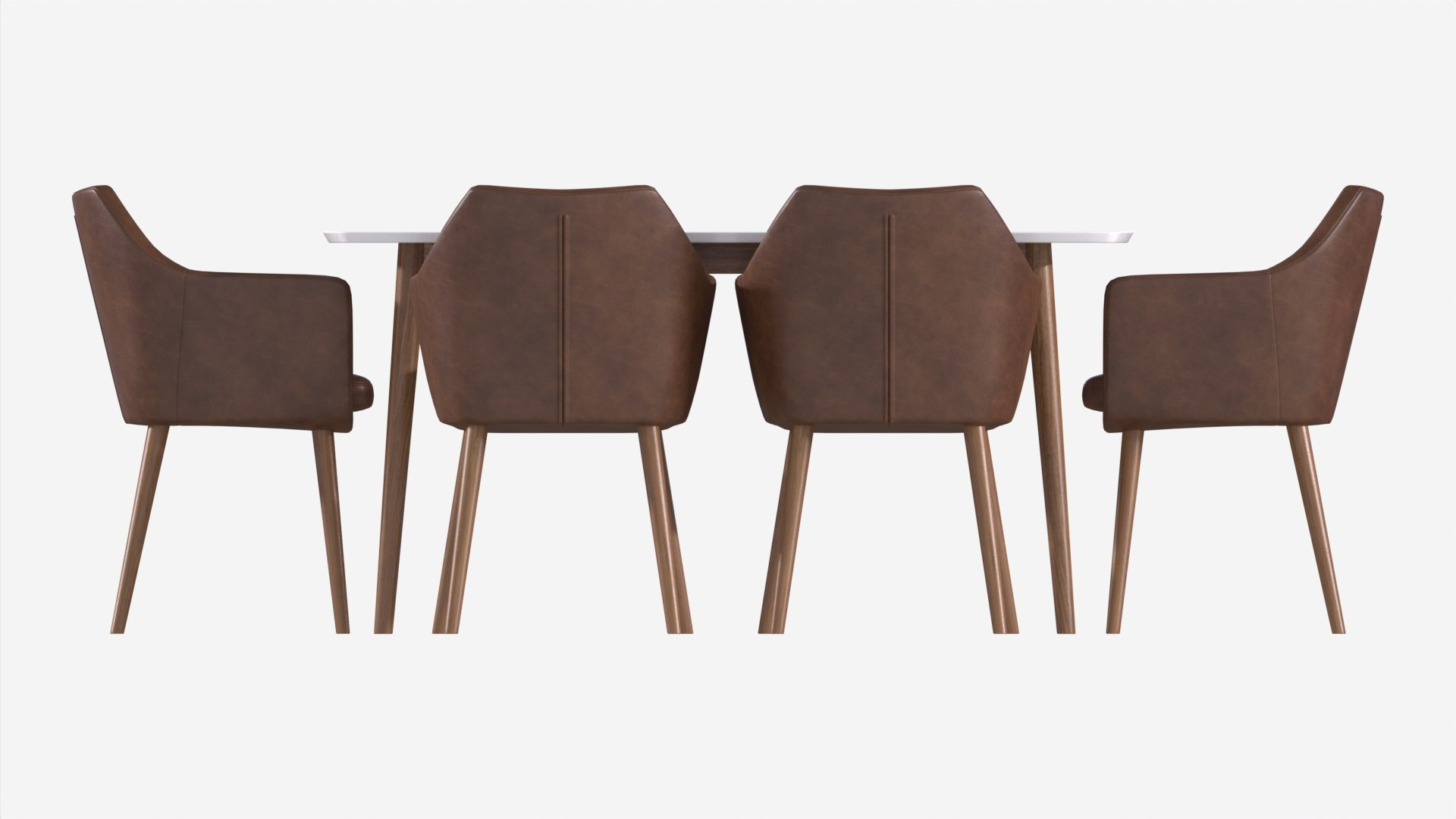 Dining Set Nagano Table 6 Chairs 3D Model - TurboSquid 1988676