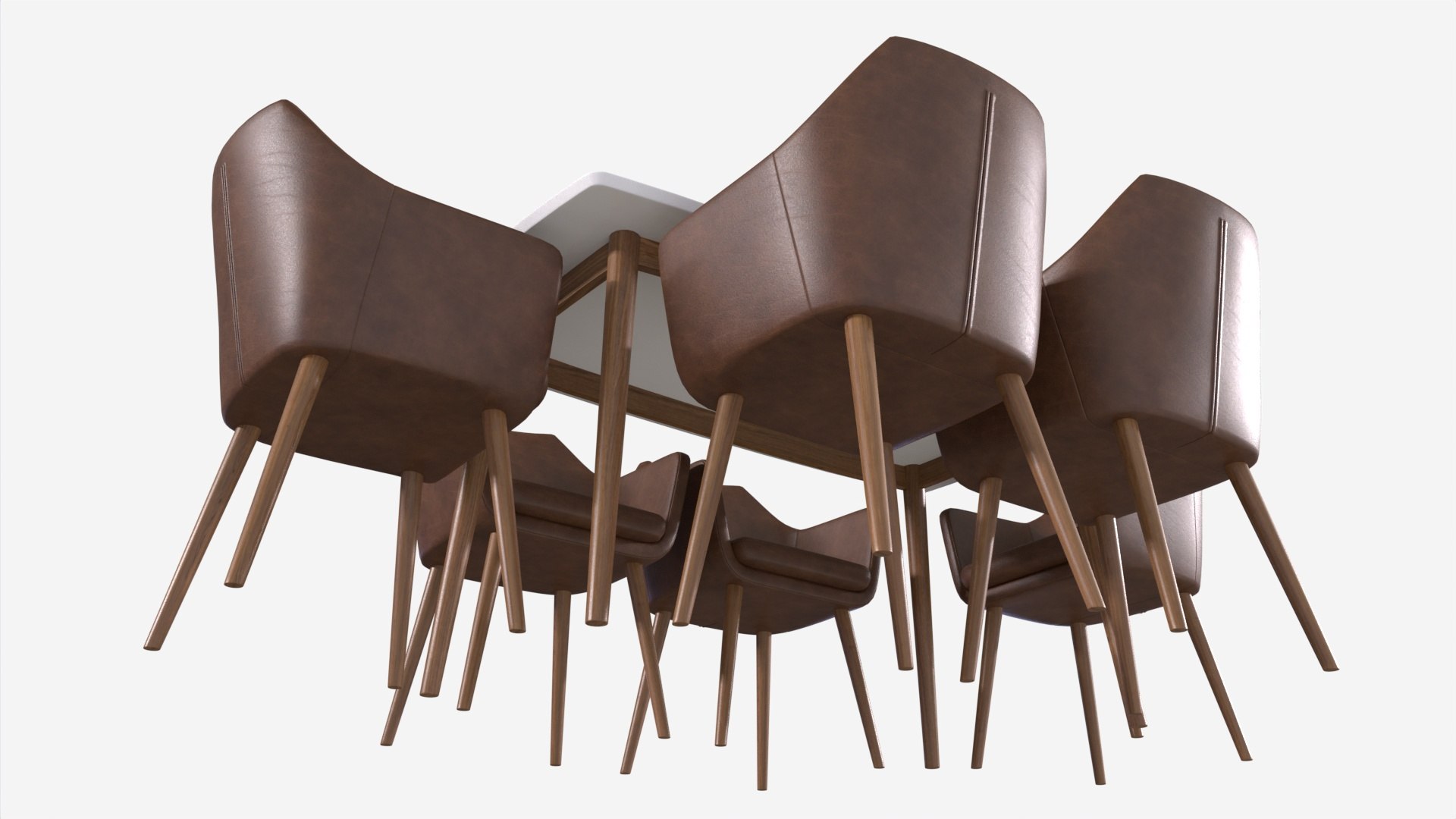 Dining Set Nagano Table 6 Chairs 3D Model - TurboSquid 1988676