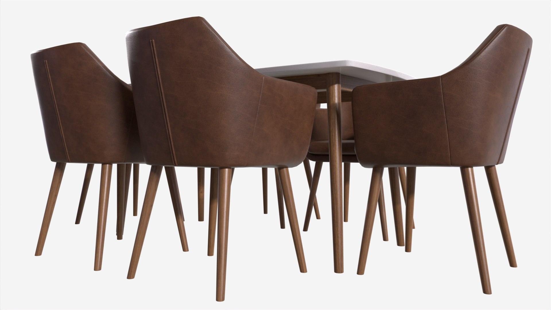 Dining Set Nagano Table 6 Chairs 3D Model - TurboSquid 1988676