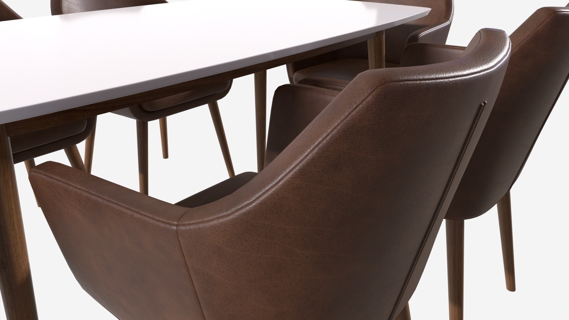 Dining Set Nagano Table 6 Chairs 3D Model - TurboSquid 1988676