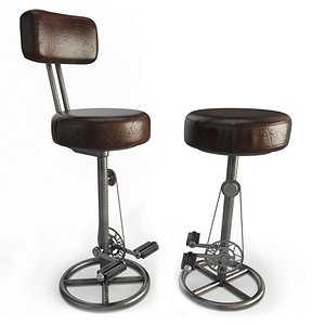 3D model vintage stools bike