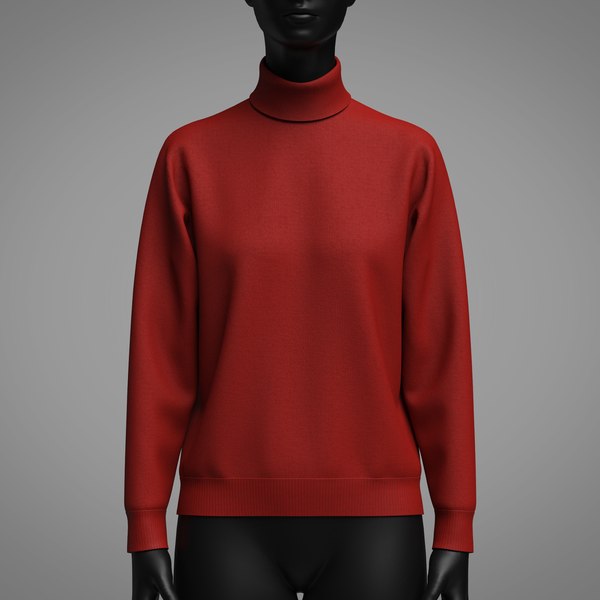 modelo 3d Suéter femenino de cuello alto - TurboSquid 2262614
