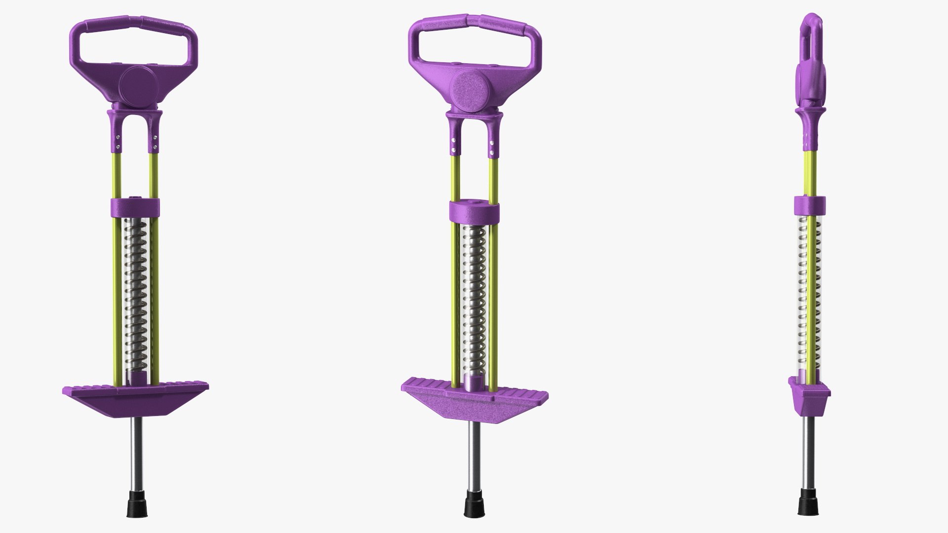 Pogo Stick with Visible Spring 3D model preview