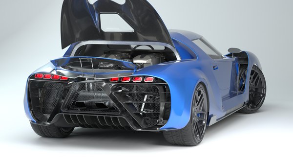 modelo 3d Concept Car + Chassis - TurboSquid 1243451