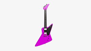 Electric Guitar F06 Pink - Music Instrument Design 3D