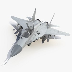 MiG 29 Fighter Aircraft with X-31PM Supersonic Missile Rigged 3D model