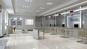 bank lobby interior 2 3D model