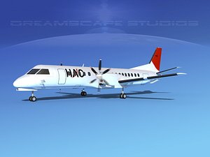 3D model cockpit saab 2000