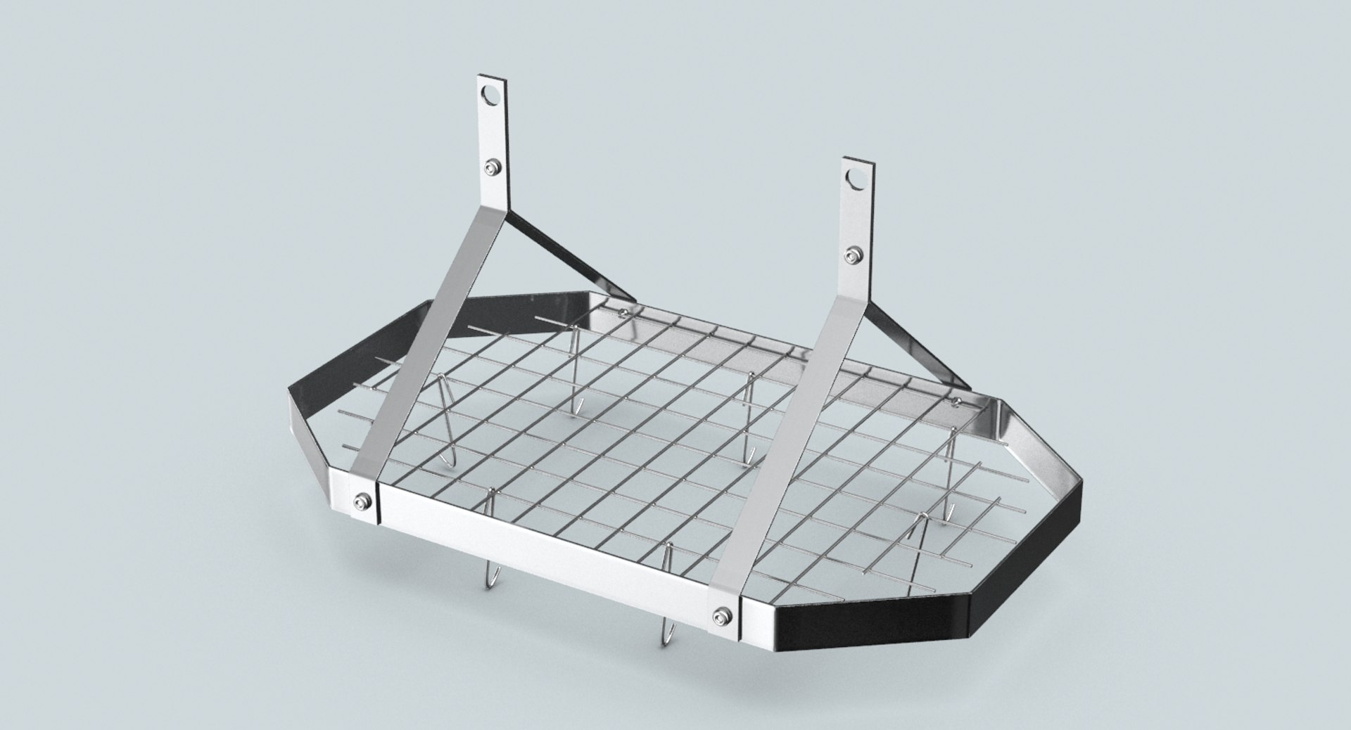 3D Model Kitchen-pan-rack-02---rack - TurboSquid 1315201