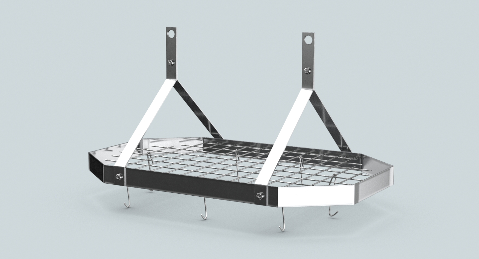3D Model Kitchen-pan-rack-02---rack - TurboSquid 1315201