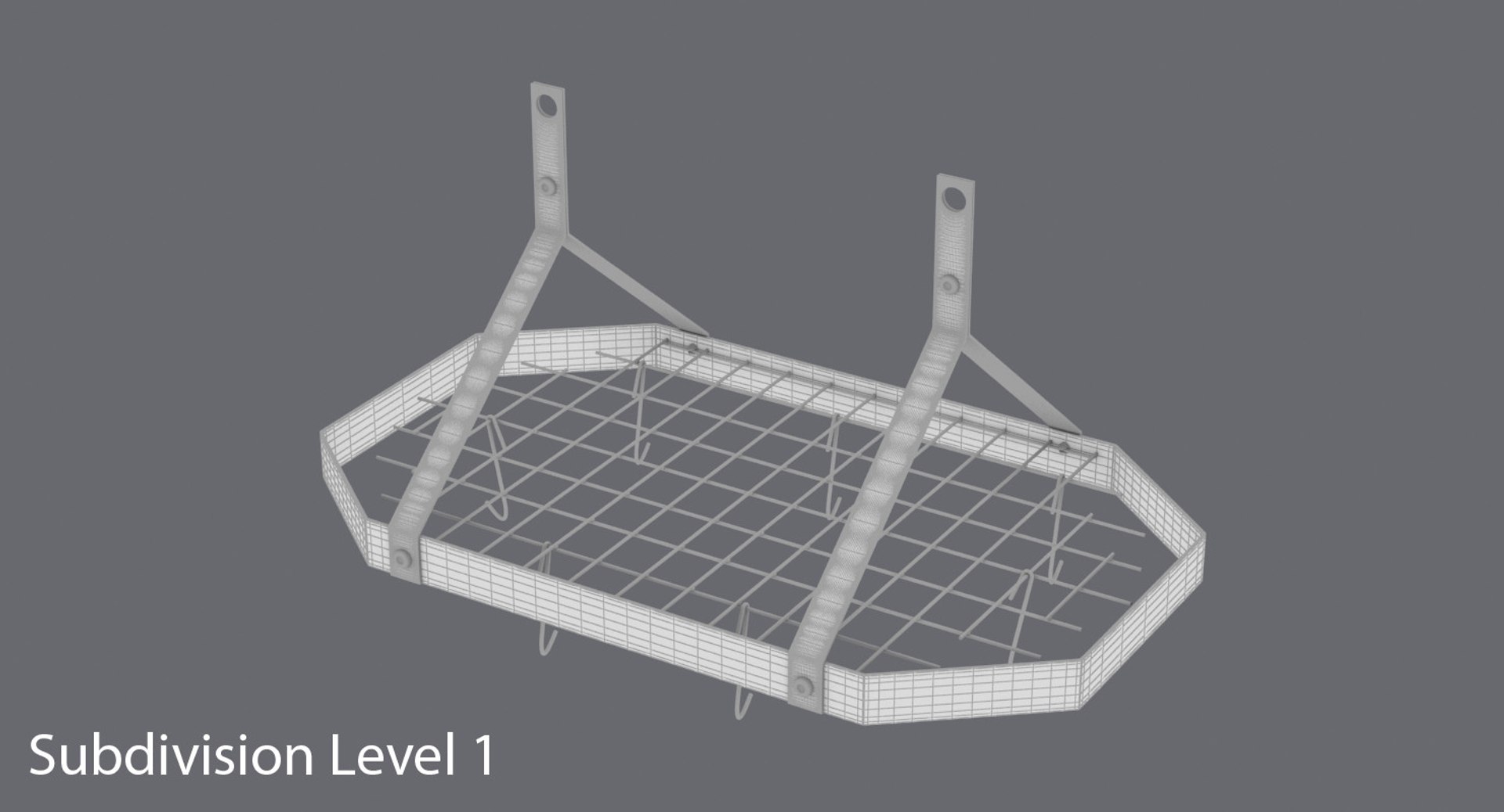 3D Model Kitchen-pan-rack-02---rack - TurboSquid 1315201