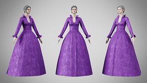 Dress 30 Royal Velvet Purple With Design