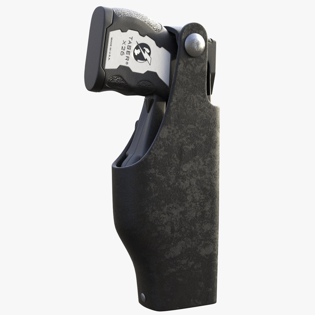 Tazer in Tactical Belt Holster 3D model preview