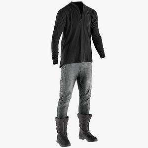 Men's Pants with Boots and Pullover 13