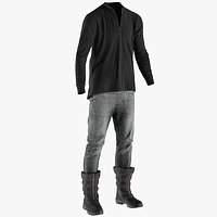 Men's Pants with Boots and Pullover 13