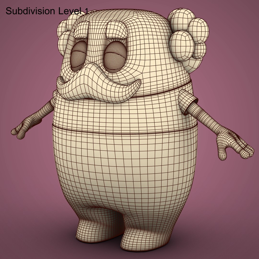 Low-poly Rigged Character Bean 3d Model