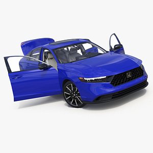 Blue Honda Accord 2025 Rigged for Maya 3D model