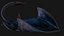 Stingray lowpoly model  underwater creatures  ocean monster fish model  low poly fish 3D Art