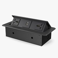 Connection Box Tabletop Universal Socket USB Charger Black