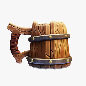 3D model Low poly Stylized Tankard- Fantasy