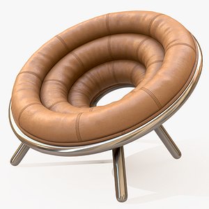 Chair Round Leather 3D model