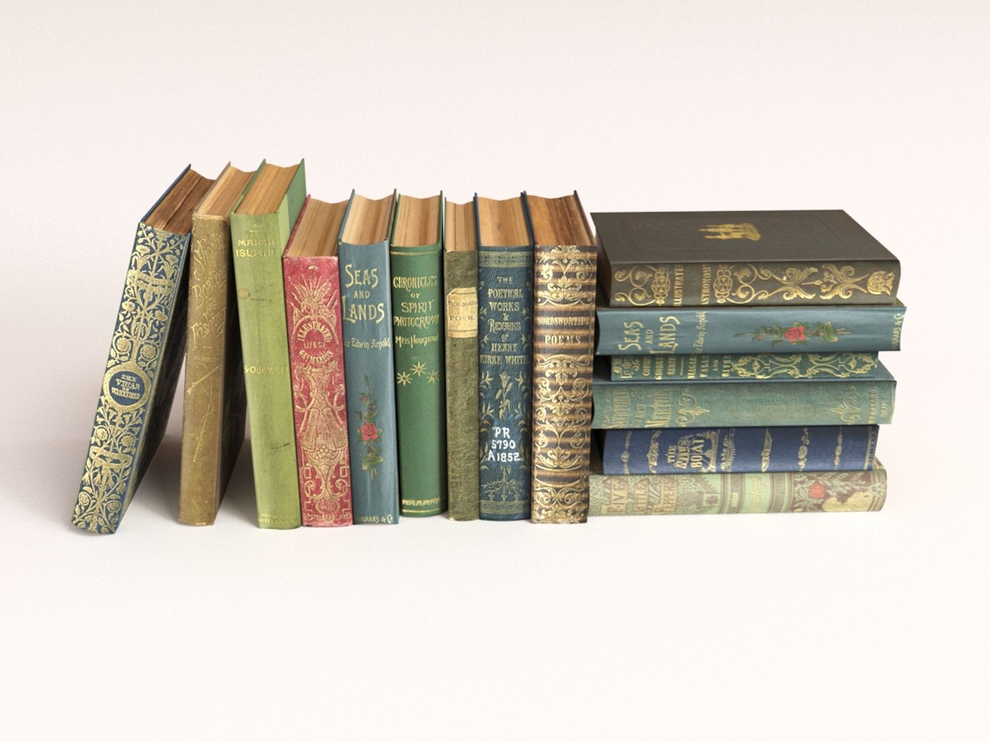 3D Book Set Model - TurboSquid 1340384