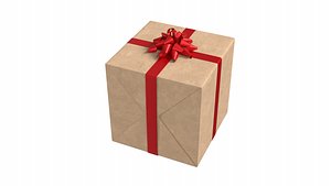 3D model Wrapped Gift Box PBR 01
