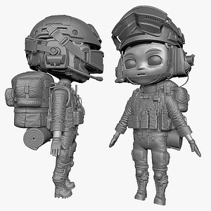 3D Anime Manga Zbrush Soldier Premium