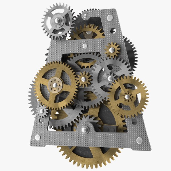 3D clockwork gears mixed clock