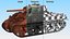 3D Combat M4 Sherman Tank Rigged for Cinema 4D