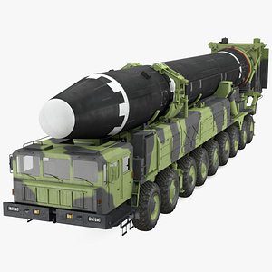Hwasong-15 Transporter Erector Vehicle with Intercontinental Ballistic Missile Clean