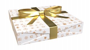 Christmas Present PBR White 12 3D model