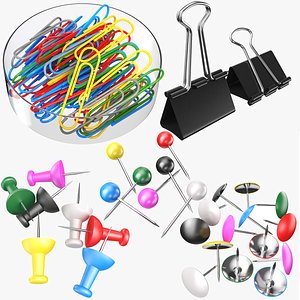 3D Office Clips Collection model